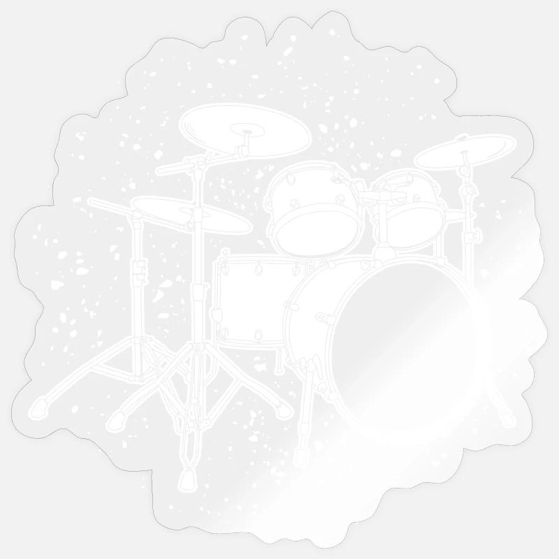 Drumkit Zeichnung Sticker Größe S (10 x 10 cm)