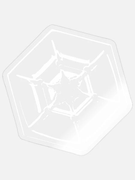snowflake 4 white - Sticker Größe S (10 x 10 cm) - Transparent glänzend