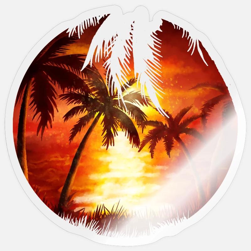 Palm Beach Sunset Sticker size S (10 x 10 cm)