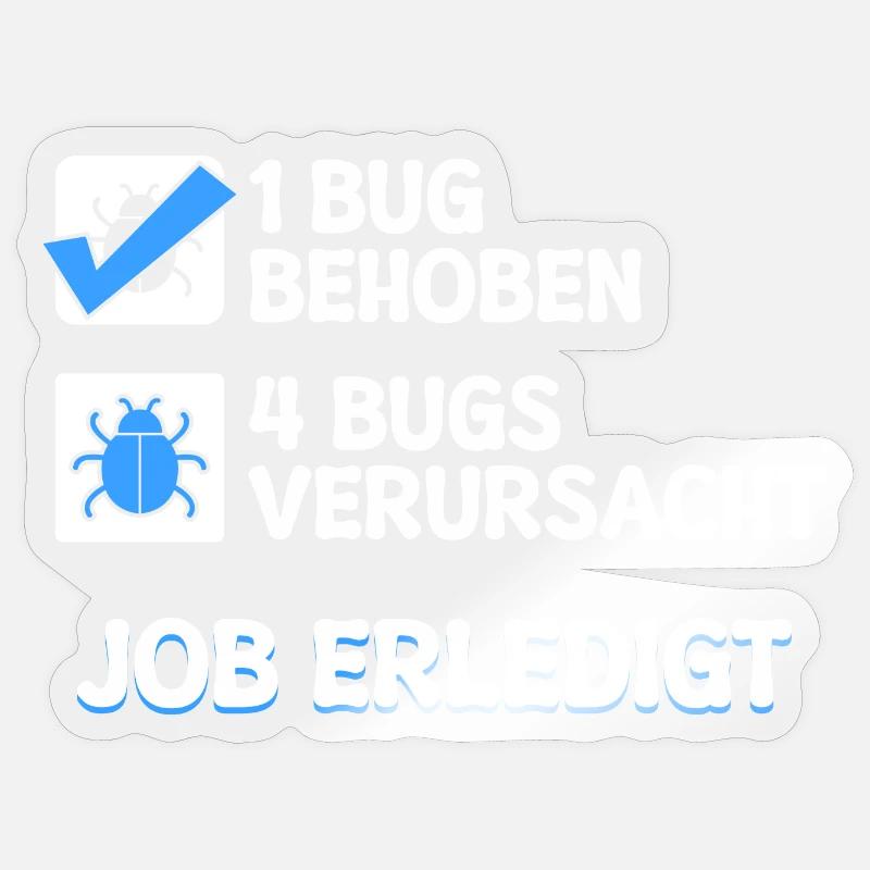 Développeur Coden skripting bugs debug correction de bugs Sticker taille S (10 x 10 cm)
