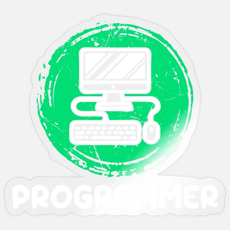 Développeur informatique Programmeur Geek informatique - Sticker taille S (10 x 10 cm) - brillant transparent