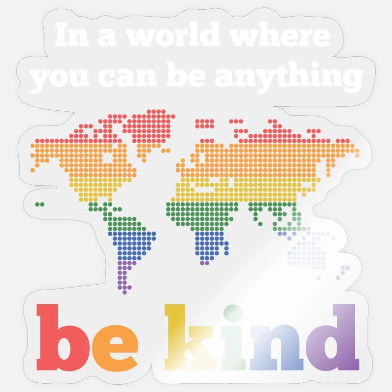 LGBTQ-Pride-Monat - Sei freundlich - Sticker Größe S (10 x 10 cm) - Transparent glänzend