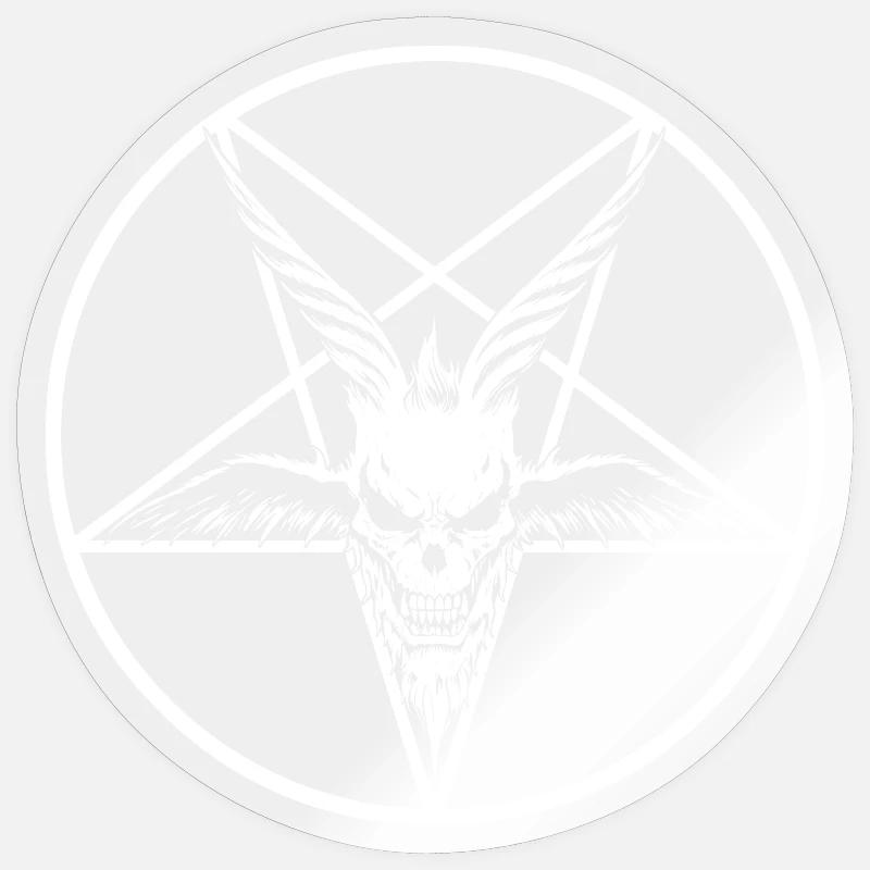 Satan White - Sticker size S (10 x 10 cm) - transparent glossy
