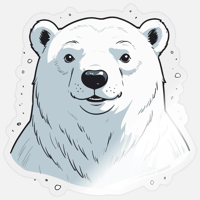 Ours blanc Sticker taille S (10 x 10 cm)
