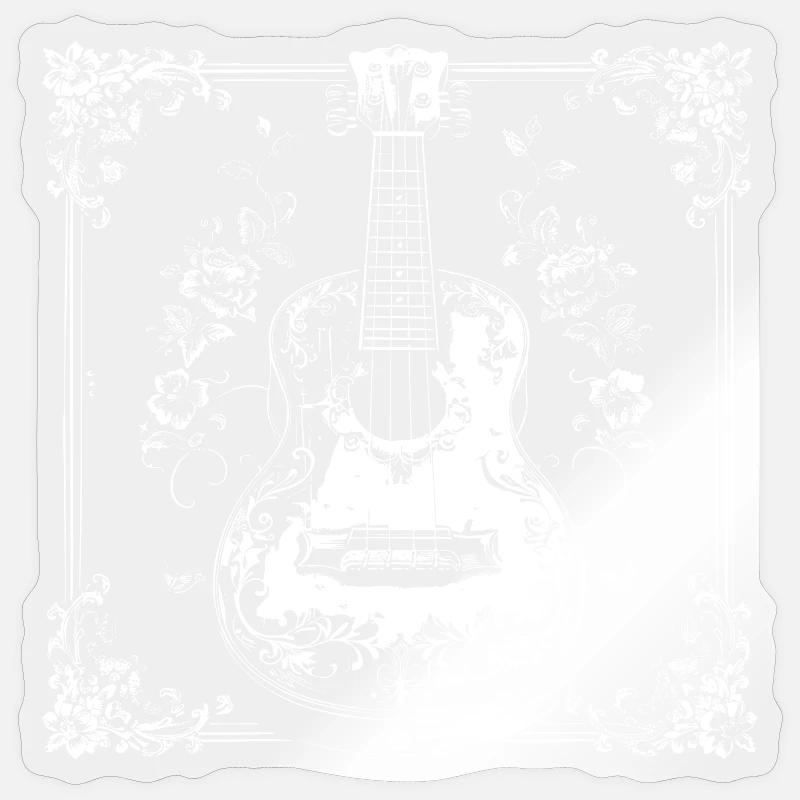 Ukulele Cartoon - Sticker size S (10 x 10 cm) - transparent glossy