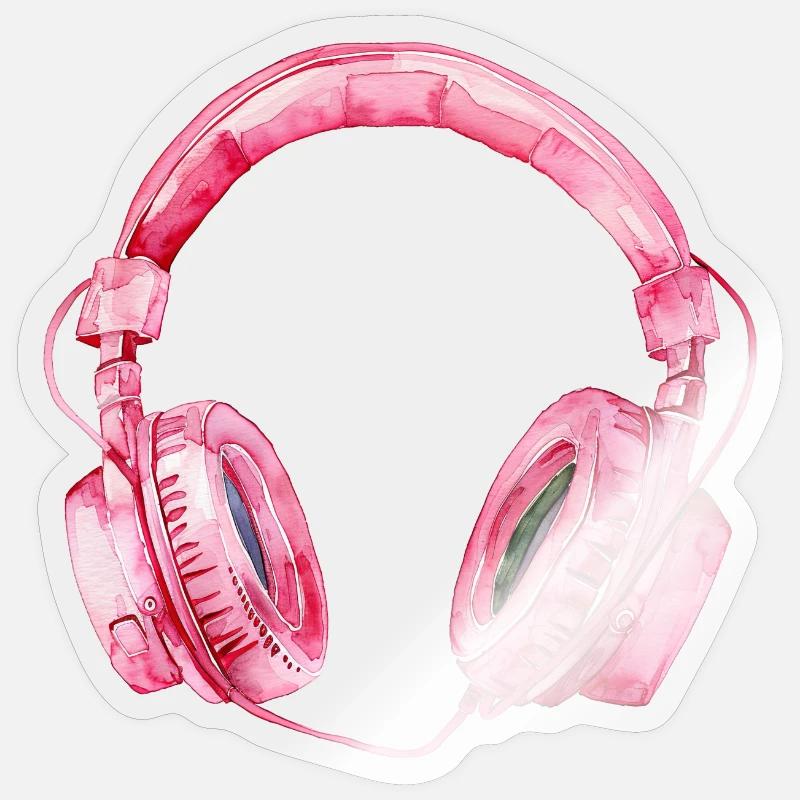 Kopfhörer Musikhören - Sticker Größe S (10 x 10 cm) - Transparent glänzend