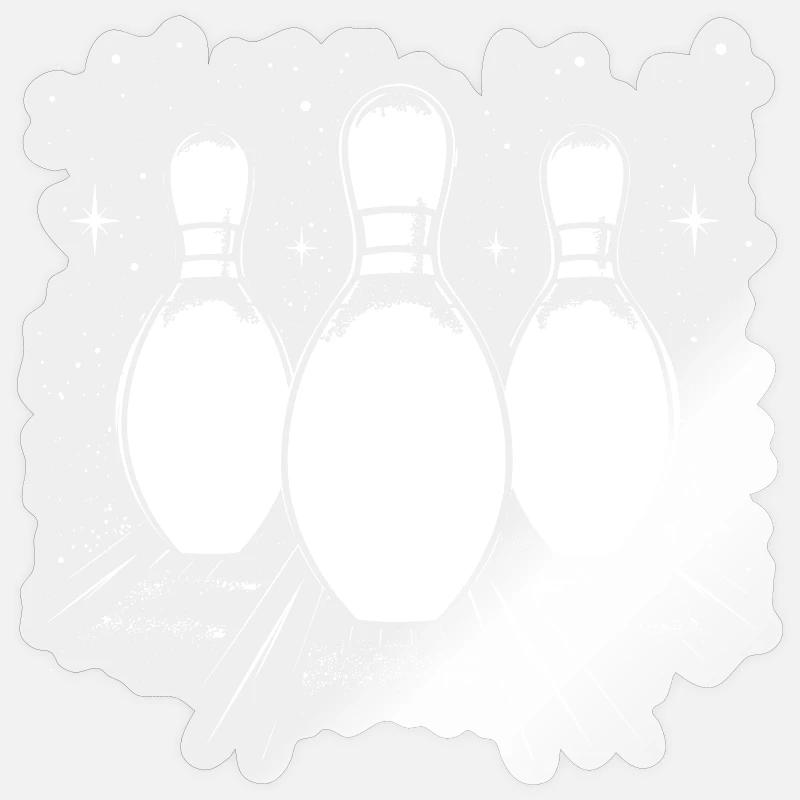 Dessin de bowling - Sticker taille S (10 x 10 cm) - brillant transparent