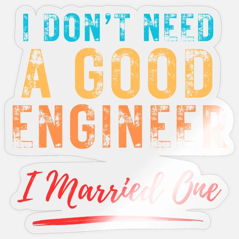 Engineer Spouse: Humorous Engineer Design - Sticker size S (10 x 10 cm) - transparent glossy