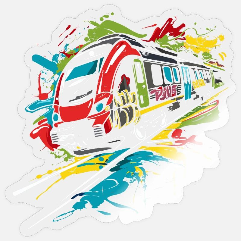 Graffiti Chemin de fer Sticker taille S (10 x 10 cm)