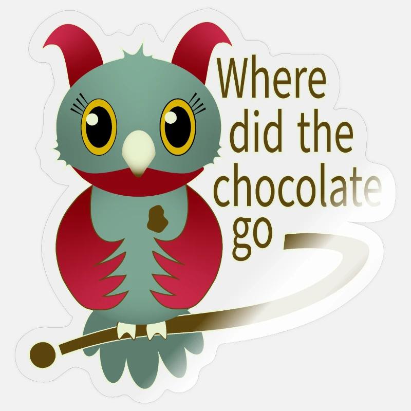 Vert chocolat Sticker taille S (10 x 10 cm)