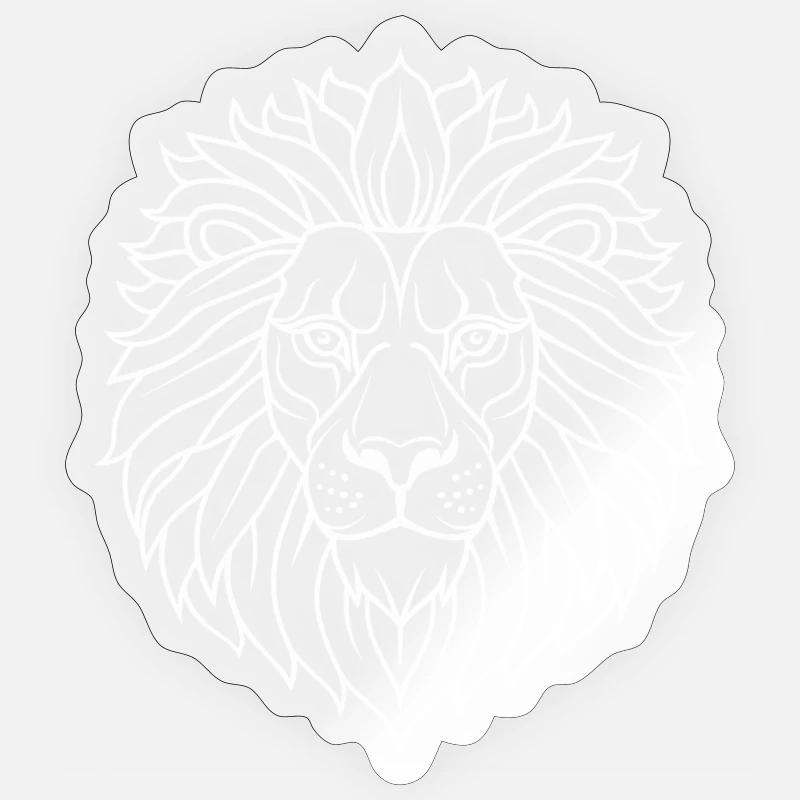 Psychedelic Lion Mandala - Sticker taille S (10 x 10 cm) - brillant transparent