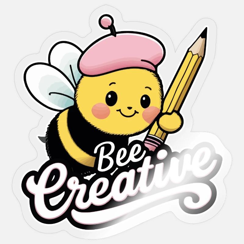 abeille créative abeille soyez créatif Sticker taille S (10 x 10 cm)