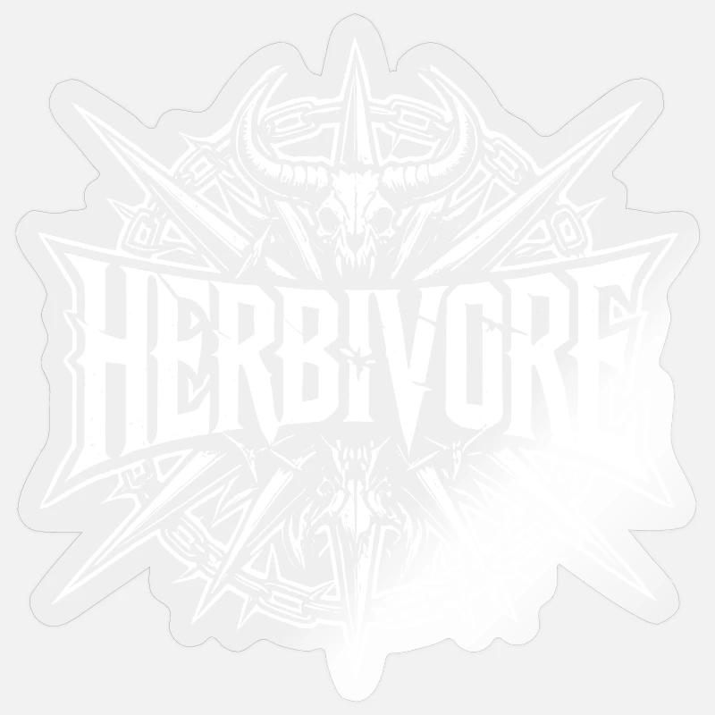 Herbivore - Sticker taille S (10 x 10 cm) - brillant transparent