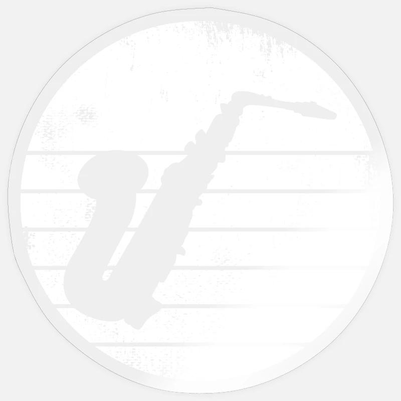 Saxophone Drawing - Sticker size S (10 x 10 cm) - transparent glossy
