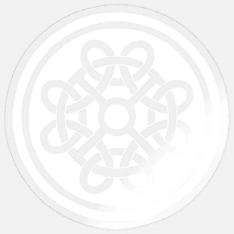 Celtic flower and white talisman - Sticker size S (10 x 10 cm) - transparent glossy