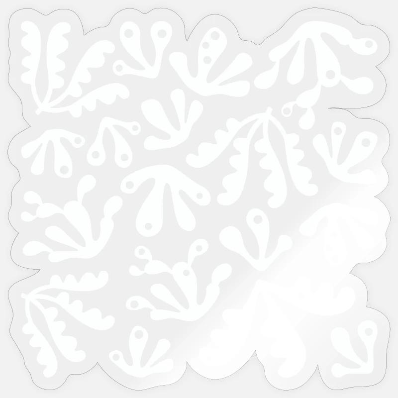 Abstrait Corail L Blanc - Sticker taille S (10 x 10 cm) - brillant transparent