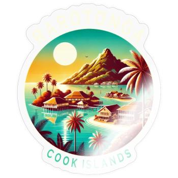 Parotonga Cook Islands Pazifik Reise - Sticker Größe S (10 x 10 cm) - Transparent glänzend - Vorne