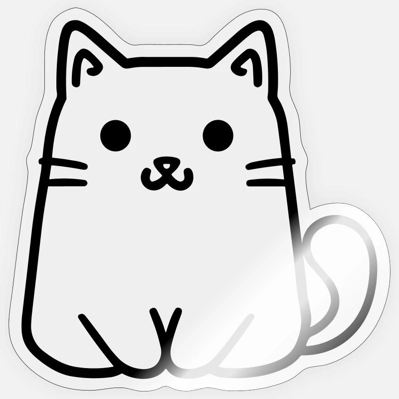 chat - Sticker taille S (10 x 10 cm) - brillant transparent