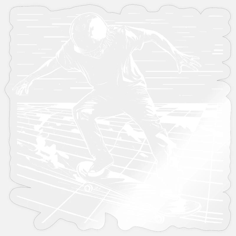 Graphismes de patineur - Sticker taille S (10 x 10 cm) - brillant transparent