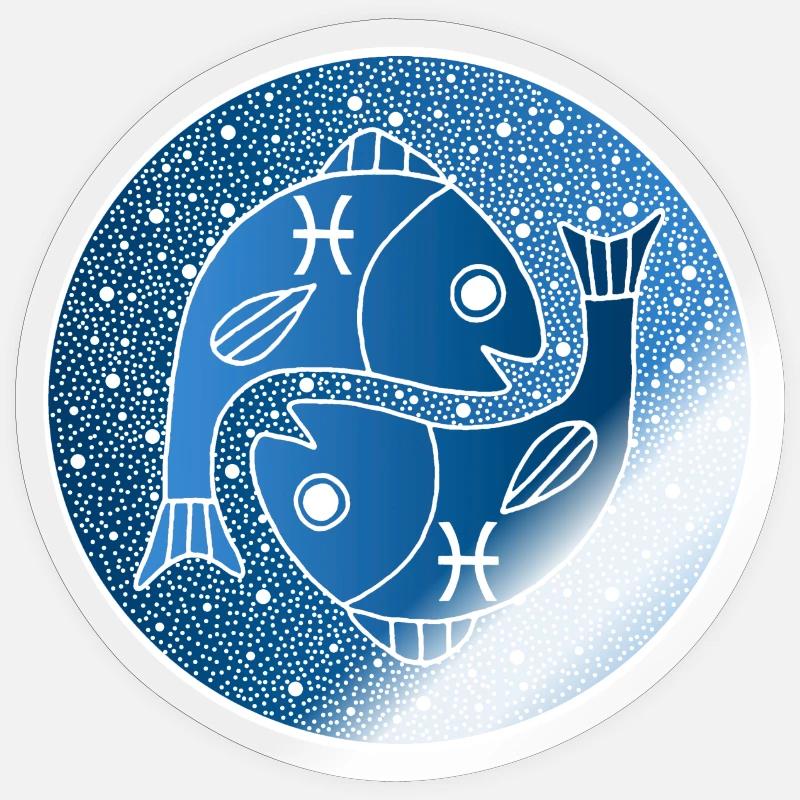 Fische Sternzeichen - Sticker Größe S (10 x 10 cm) - Transparent glänzend