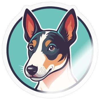 Glatter Foxterrier Hunderasse Karikatur Kawaii - Sticker Größe S (10 x 10 cm) - Transparent glänzend - Vorne