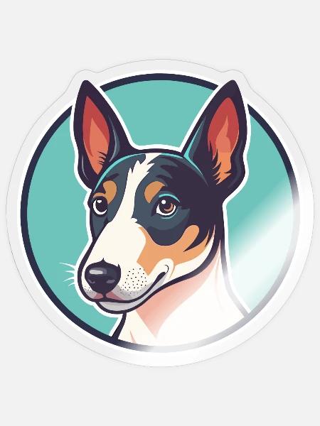 Glatter Foxterrier Hunderasse Karikatur Kawaii - Sticker Größe S (10 x 10 cm) - Transparent glänzend