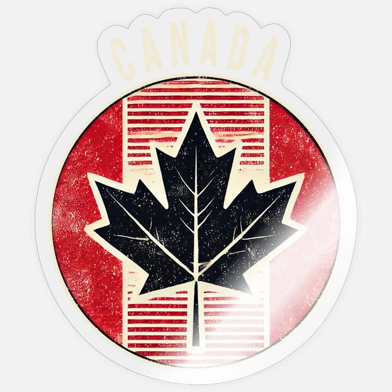 Canada maple leaf design - Sticker size S (10 x 10 cm) - transparent glossy