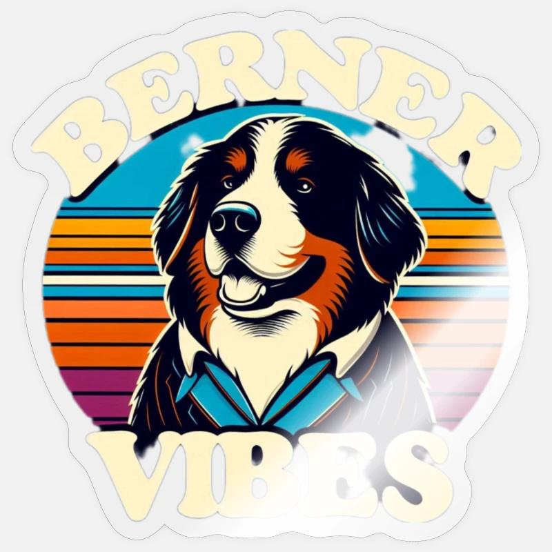Bouvier bernois - Sticker taille S (10 x 10 cm) - brillant transparent