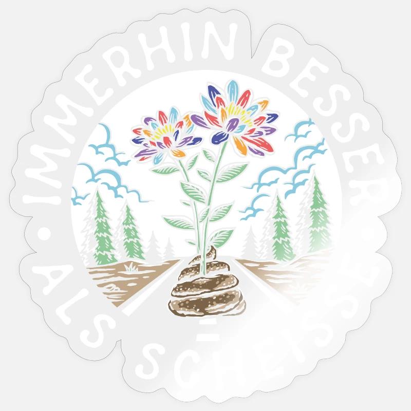 At least better than shit light on dark - Sticker size S (10 x 10 cm) - transparent glossy