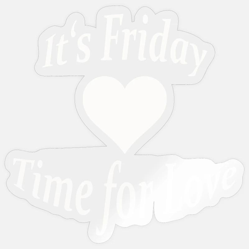 C’EST VENDREDI - Sticker taille S (10 x 10 cm) - brillant transparent