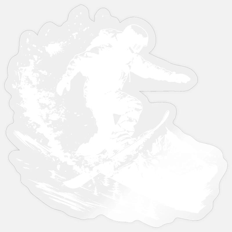 Snowboarder Drawing - Sticker size S (10 x 10 cm) - transparent glossy