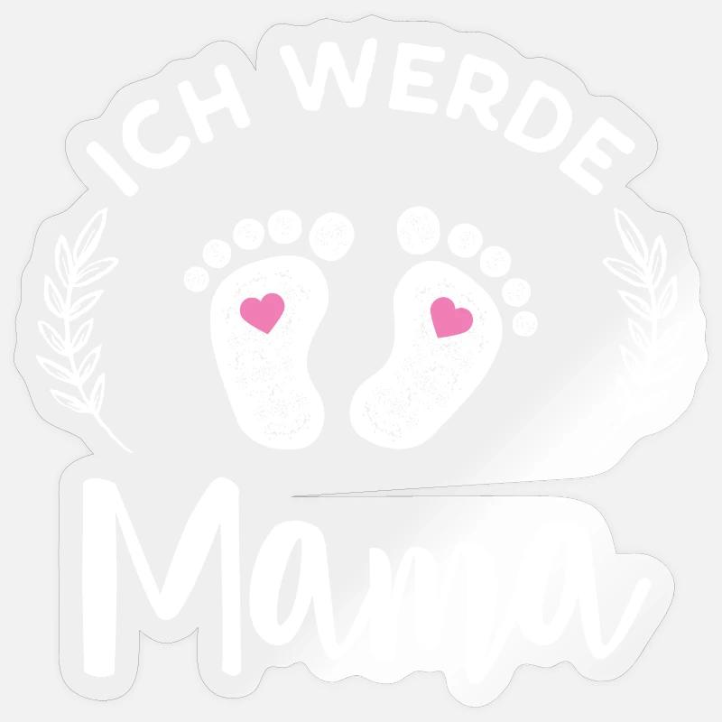 Ich werde Mama Stolze Mutter Nachwuchs Verkündung - Sticker Größe S (10 x 10 cm) - Transparent glänzend