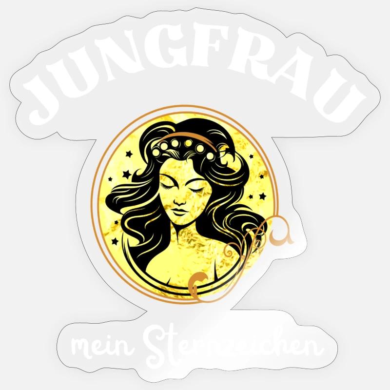 Sternzeichen Jungfrau - Sticker Größe S (10 x 10 cm) - Transparent glänzend