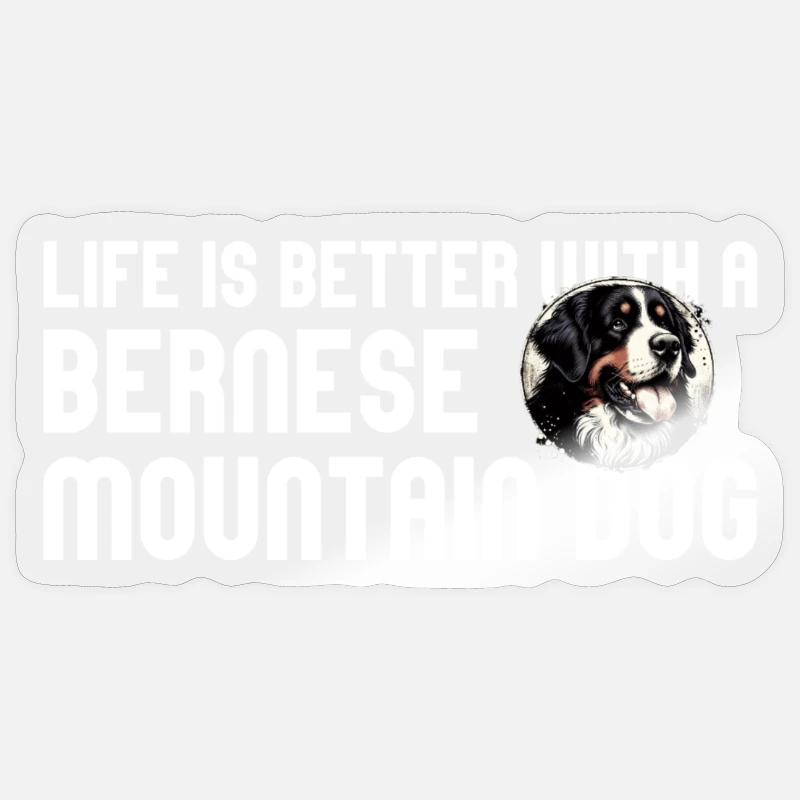 Bouvier bernois - Sticker taille S (10 x 10 cm) - brillant transparent