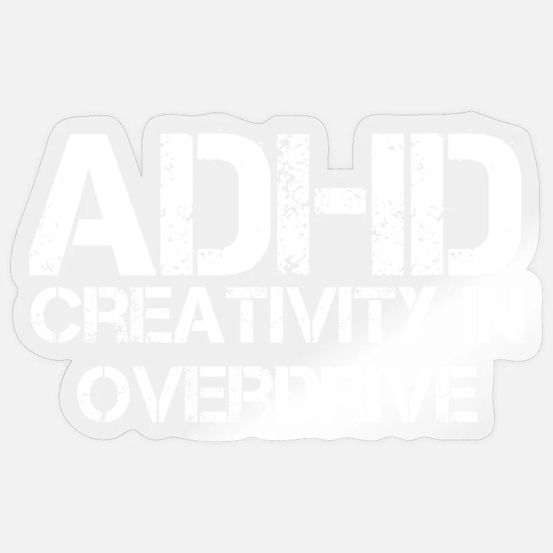 TDAH - Sticker taille S (10 x 10 cm) - brillant transparent