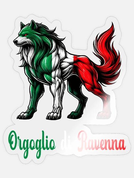 Der stolz von Ravenna Italien Flagge - Sticker Größe S (10 x 10 cm) - Transparent glänzend