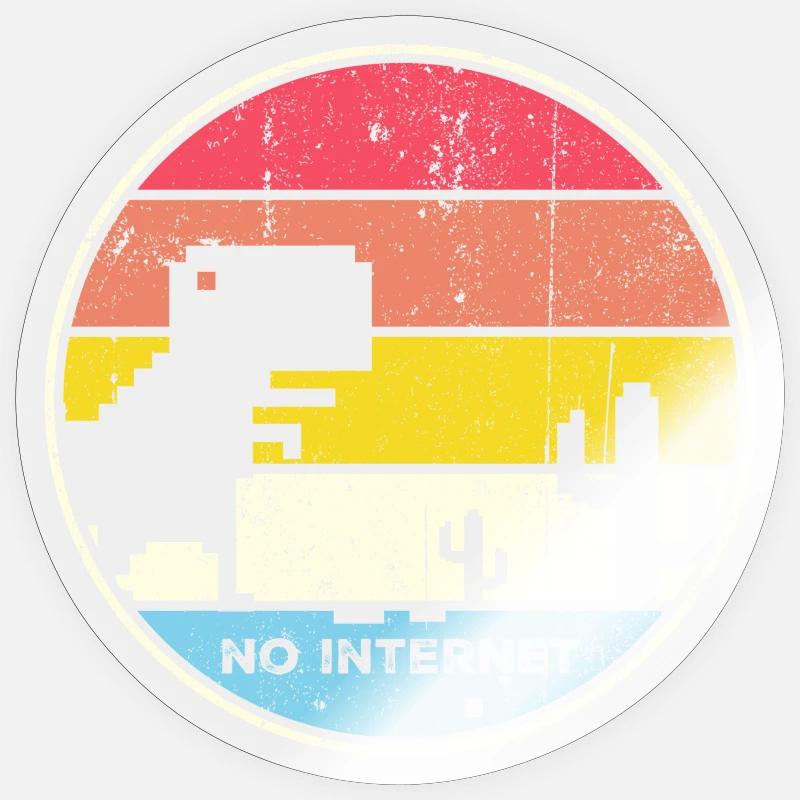 Desert Sunset Pixel Silhouette - Sticker taille S (10 x 10 cm) - brillant transparent
