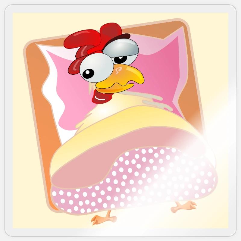 Chickens Chicken Keeping - BED SLEEPING Sticker size S (10 x 10 cm)
