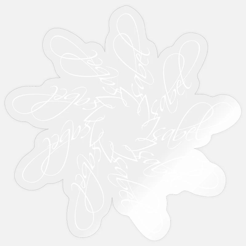 Isabel Name Mandala - Sticker size S (10 x 10 cm) - transparent glossy
