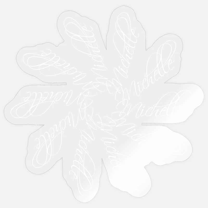 Michelle Nom Mandala - Sticker taille S (10 x 10 cm) - brillant transparent