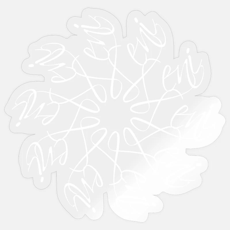 Leni Name Namensmandala - Sticker Größe S (10 x 10 cm) - Transparent glänzend