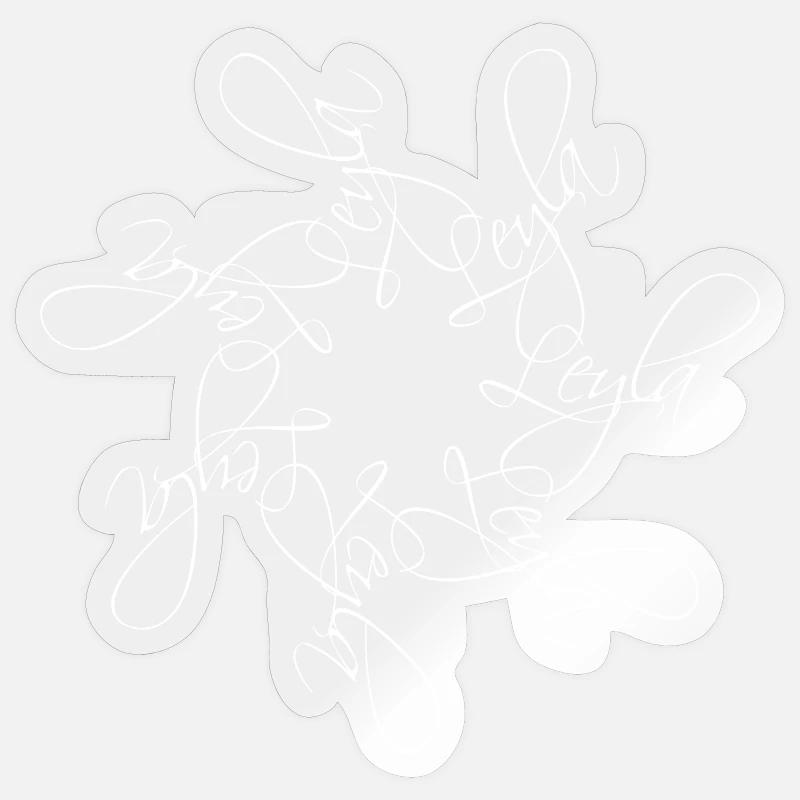 Leyla Nom Nom Mandala - Sticker taille S (10 x 10 cm) - brillant transparent