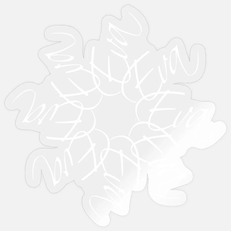 Eva Nom Nom Mandala - Sticker taille S (10 x 10 cm) - brillant transparent