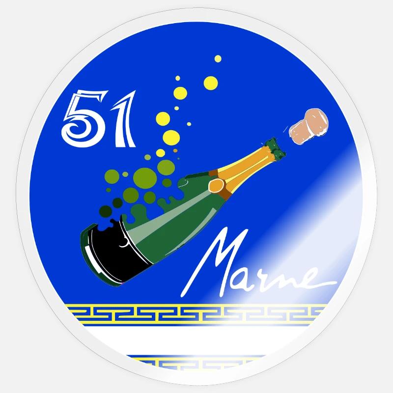 Marne - Sticker taille S (10 x 10 cm) - brillant transparent