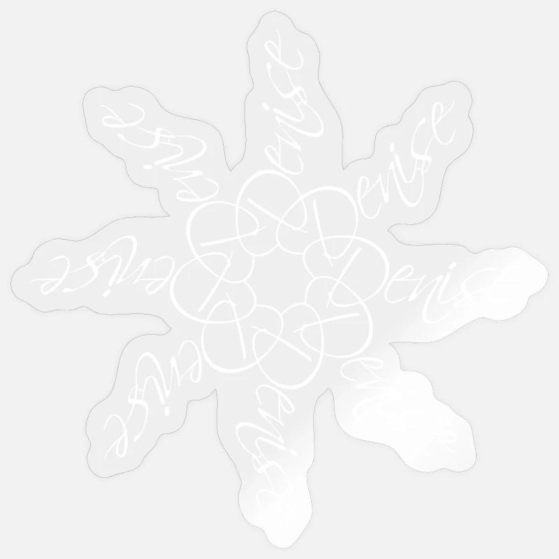 Denise Nom Mandala - Sticker taille S (10 x 10 cm) - brillant transparent