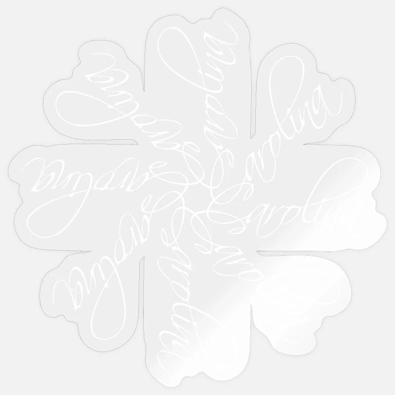 Carolina Nom Nom Mandala - Sticker taille S (10 x 10 cm) - brillant transparent