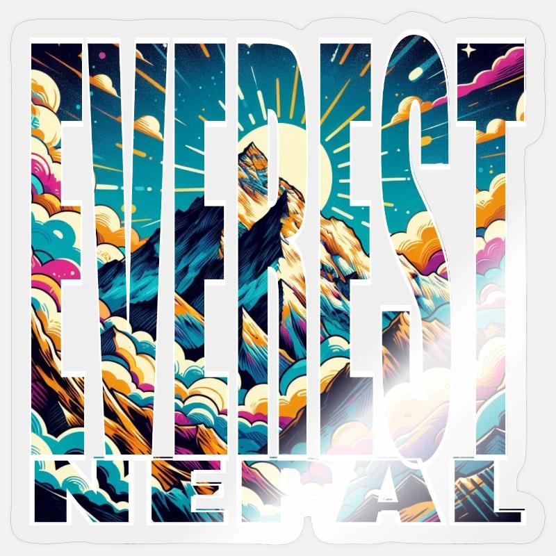 EVEREST - Sticker taille S (10 x 10 cm) - brillant transparent