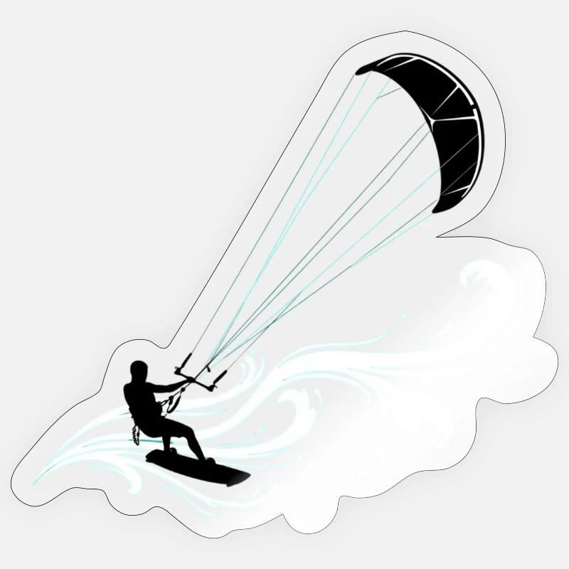 kitesurf Sticker taille S (10 x 10 cm)