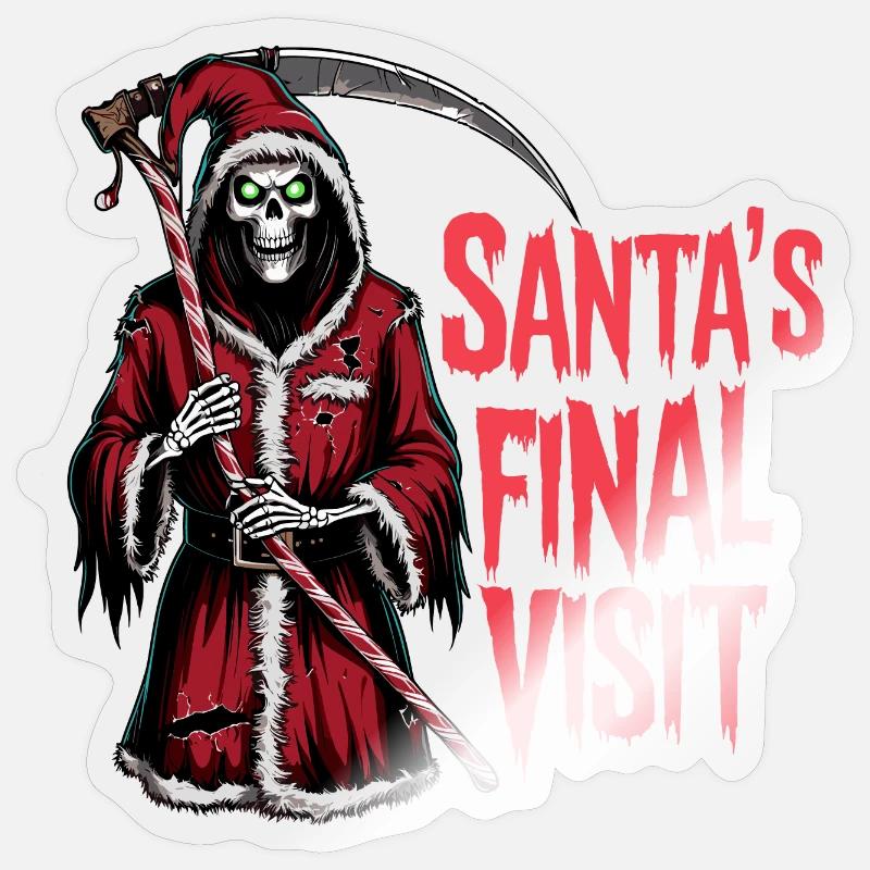 Horror Weihnachtsmann Sticker Größe S (10 x 10 cm)