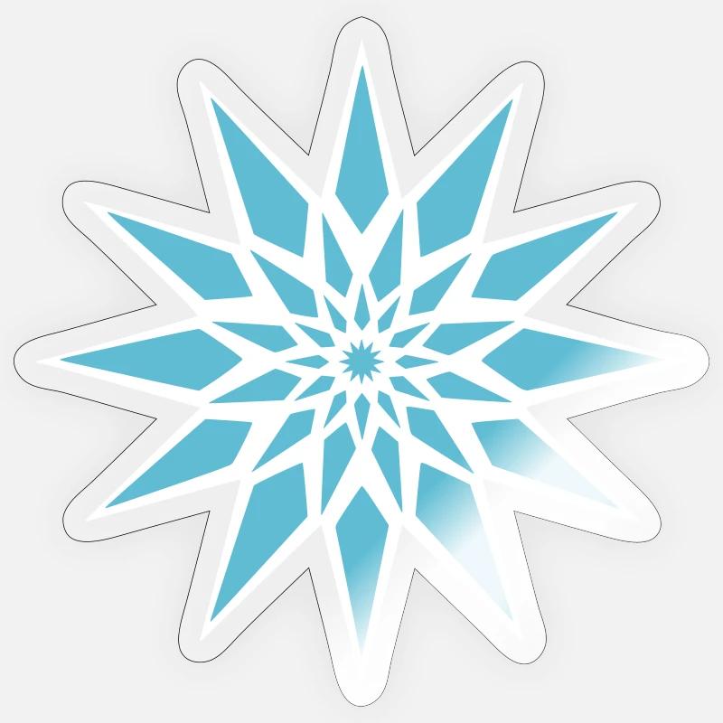 Stern Eiskristall Sticker Größe S (10 x 10 cm)
